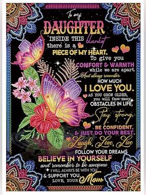 New “To My Daughter” 5D DIY Diamond Art Kit, 12x16”